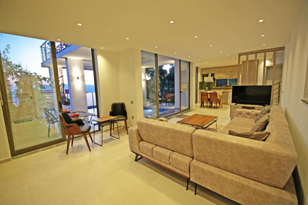 Villa With A Private Heated Pool, Jacuzzi, Overlooking Spectacular Views Of The Sea Kaş Ngoại thất bức ảnh