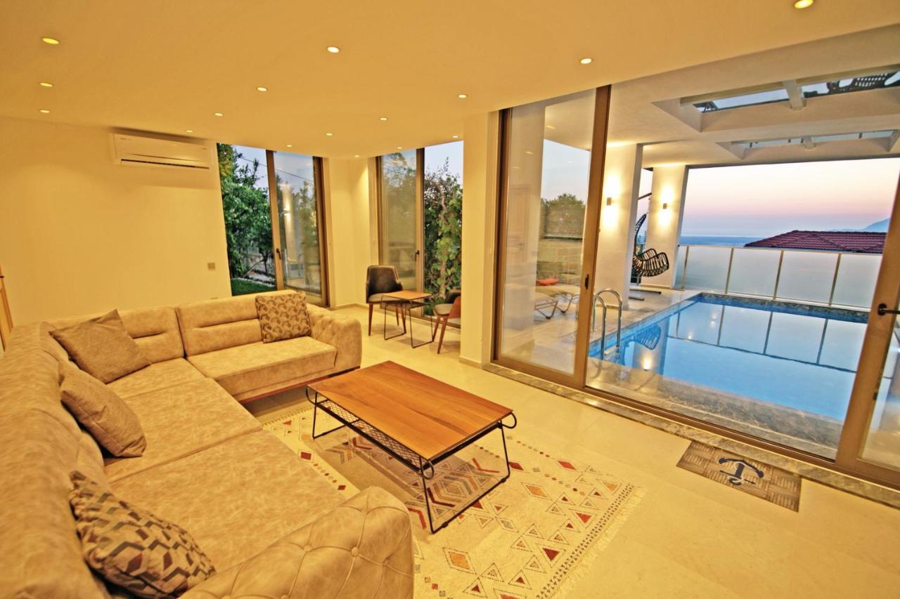 Villa With A Private Heated Pool, Jacuzzi, Overlooking Spectacular Views Of The Sea Kaş Ngoại thất bức ảnh